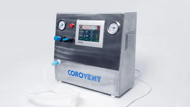 CoroVent – plicní ventilátor s logem